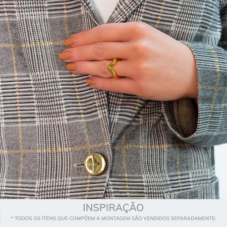 Botão Redondo Orgânico Dourado 22mm