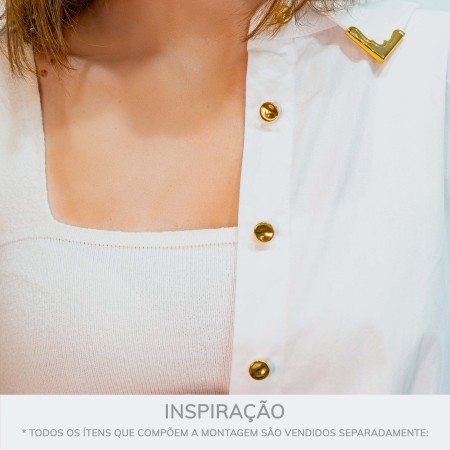 Botão Redondo Orgânico Dourado 11mm
