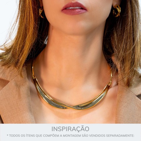 Colar Dourado Ritmo 142mm