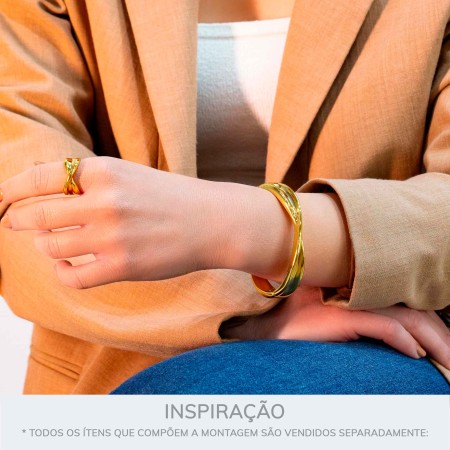 Bracelete Dourado Ritmo 70mm