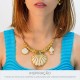 Pingente Peixe Dourado com Off White 32mm