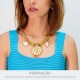 Pingente Peixe Dourado com Off White 32mm