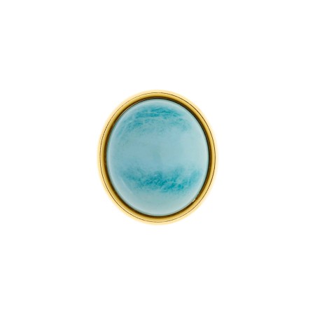 Passador Redondo Dourado com Azul Turquesa 39mm