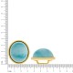 Passador Redondo Dourado com Azul Turquesa 39mm