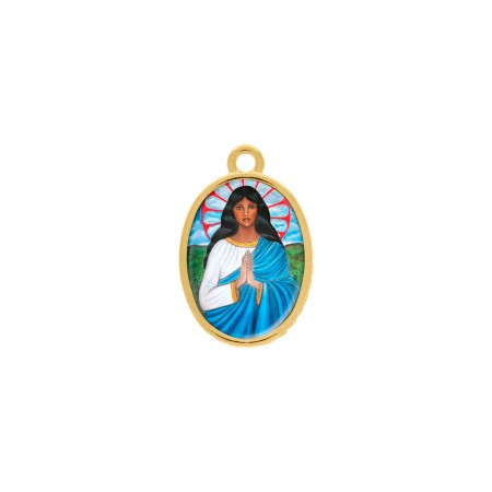 Pingente Medalha Santa Sara Kali Dourada23mm
