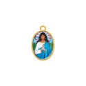 Pingente Medalha Santa Sara Kali Dourada23mm