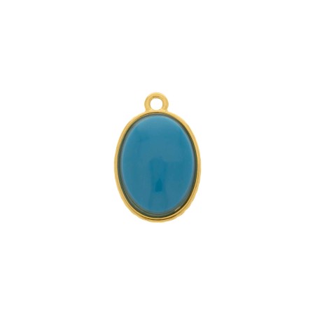 Pingente Ouro com Pedra Azul 23mm