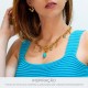 Pingente Ouro com Pedra Azul 23mm