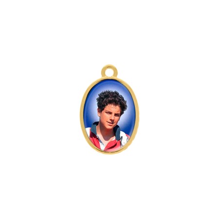 Pingente Medalha Carlo Acutis Dourado 23mm