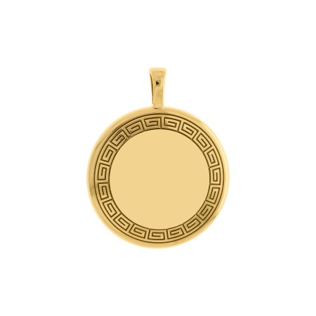 Pingente Medalha Clássica Dourada 40mm