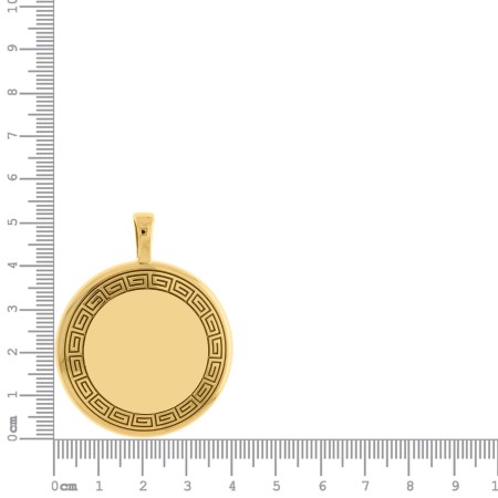 Pingente Medalha Clássica Dourada 40mm