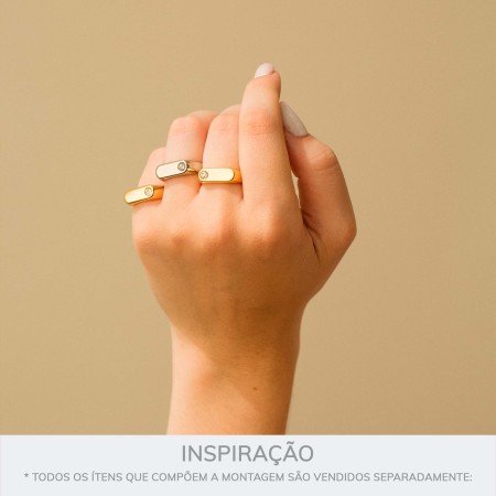 Anel Níquel com Strass N° 17