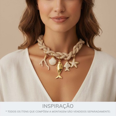 Pingente Peixe Ouro 55mm