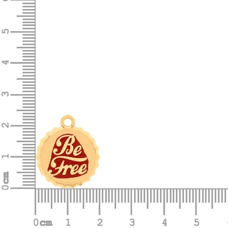 Pingente Tampa de Garrafa Ouro 20mm