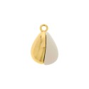 Pingente Gota Dourado com Off White 24mm