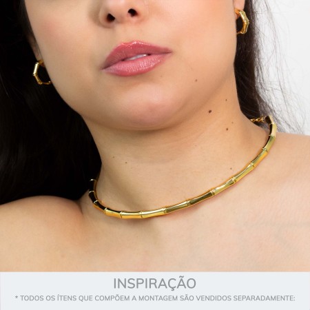 Colar Bambu Dourado 148mm