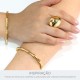 Bracelete Dourado Bambu 70mm