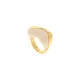 Maxi Anel Dourado com Acrílico em Off White N° 21
