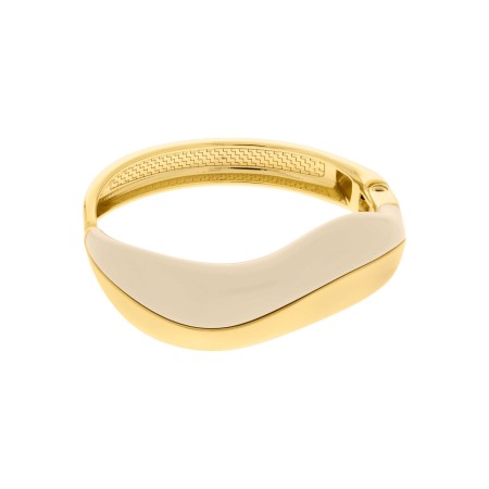 Bracelete Orgânico Dourado com Off White 70mm