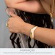 Bracelete Orgânico Dourado com Off White 70mm