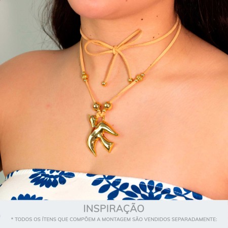 Pingente Pássaro Dourado 50mm