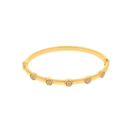 Bracelete Dourado Shine com Rosa 68mm