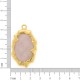 Pingente Orgânico Dourado com Rosa Translúcido 44mm