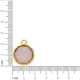 Pingente Medalha Orgânico Dourado com Rosa Translúcido 21mm
