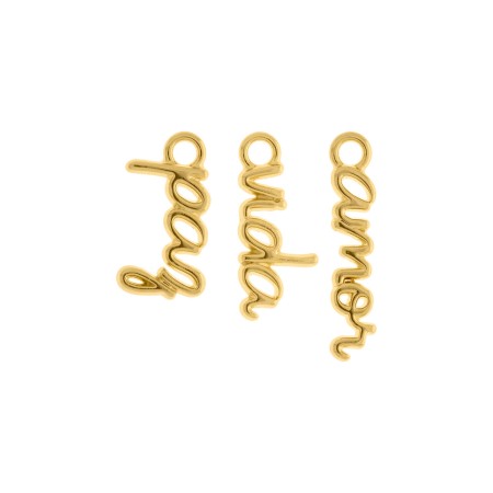 Conjunto Pingentes Amor, Paz e Vida Dourado