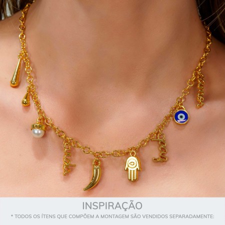 Pingente Mão de Fátima Ouro 19mm