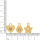 Conjunto de Pingentes Coração, Gota e Estrela Dourado com Strass Colorido