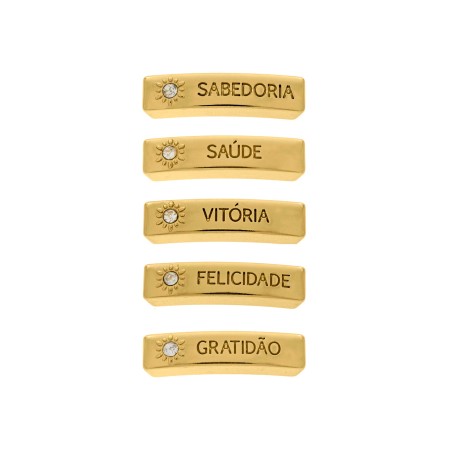 Conjunto de Passadores Desejos Ouro com Strass