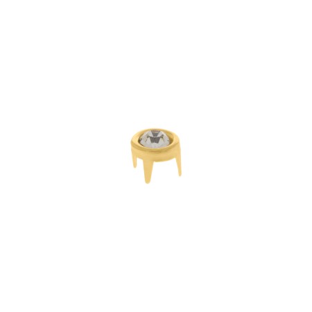 Cravo Dourado com Strass 7mm