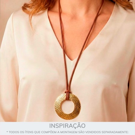 Argola Injetada Texturizada Dourado 55mm