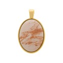 Pingente Medalha Oval Dourado com Marmorizado 52mm