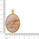Pingente Medalha Oval Dourado com Marmorizado 52mm