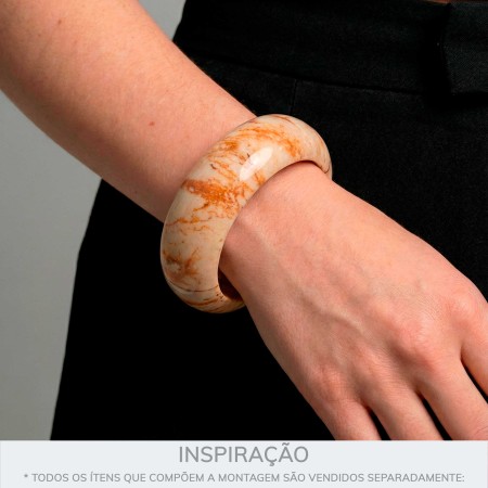 Maxi Bracelete Acrílico Marmorizado 78mm