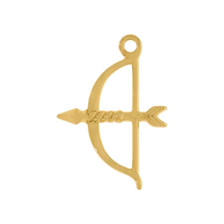 Pingente Arco e Fecha Oxóssi Dourado 34mm