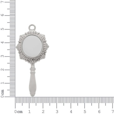 Pingente Espelho de Iemanjá Níquel 54mm