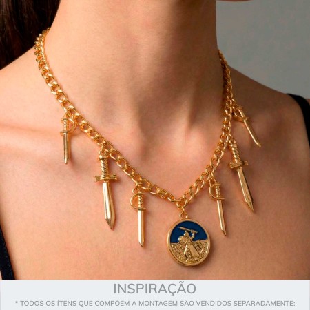Pingente Espada Dourado 44mm