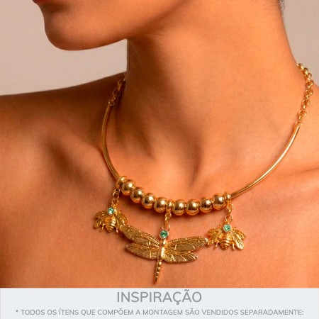 Pingente Inseto Dourado 21mm