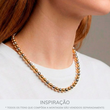 Miçanga Entremeio Dourado 5mm