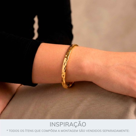 Bracelete Dourado Texturizado 67mm