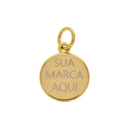 Pingente Medalha Personalizado Ouro 34mm