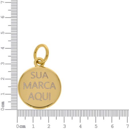 Pingente Medalha Personalizado Ouro 34mm