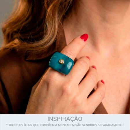 Maxi Anel Acrílico Azul Petróleo N° 22