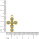 Pingente Cruz Dourado com Pedra Azul 32mm