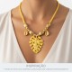 Pingente Folha Amarelo com Ouro 60mm