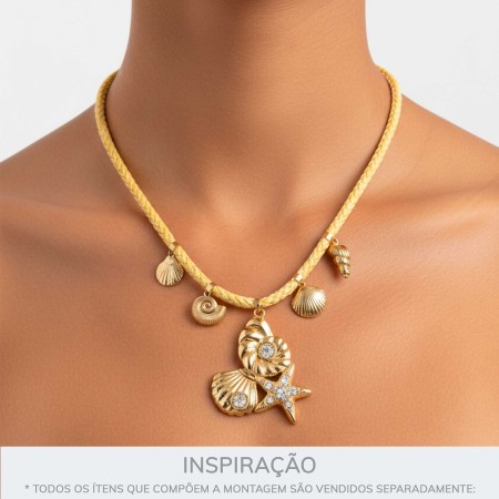 Pingente Fundo do Mar Ouro 51mm