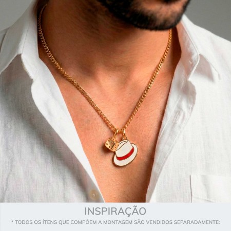 Pingente Chapéu de Malandro Dourado 25mm